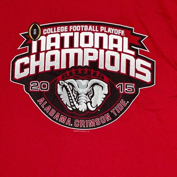 Alabama Crimson Tide T Shirt Mens Large Red National Champions 2015 Graphic Logo - Picture 7 of 8